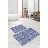 Napolihome Dijital Baskılı Yıkanabilir Kaymaz Taban Akrilik Desenli Banyo Paspası Klozet Takımı,Lacivert 60 X 100