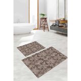 Napolihome Dijital Baskılı Yıkanabilir Kaymaz Taban Akrilik Desenli Banyo Paspası Klozet Takımı,Vizon 60 X 100
