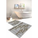Napolihome Dijital Baskılı Yıkanabilir Kaymaz Taban Balık Modelli Banyo Paspası Klozet Takımı,Bej 60 X 100
