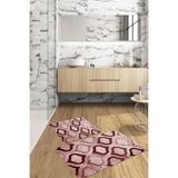 Napolihome Dijital Baskılı Yıkanabilir Kaymaz Taban Kupa Modelli Banyo Paspası Klozet Takımı,Bordo 60 X 100