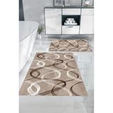 Napolihome Dijital Baskılı Yıkanabilir Kaymaz Taban Sade Modern Klasik Banyo Paspası Klozet Takımı,Kahverengi 60 X 100