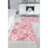 Napolihome Dijital Baskılı Yıkanabilir Kaymaz Taban Sade Modern Klasik Banyo Paspası Klozet Takımı,Pembe 60 X 100