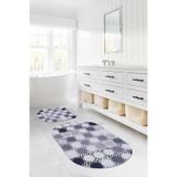 Napolihome Dijital Baskılı Yıkanabilir Kaymaz Taban Sade Modern Oval Banyo Paspası Klozet Takımı,Lila 60 X 100
