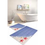 Napolihome Dijital Baskılı Yıkanabilir Modern Deniz Yıldızı Banyo Paspası Klozet Takımı,Mor 60 X 100