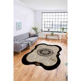 Napolihome Dijital Lazer Kesim Göbek Motifli Yıkanabilir Kaymaz Taban Yolluk Mutfak Salon Halısı,Vizon 60 X 150