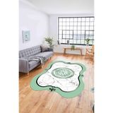 Napolihome Dijital Lazer Kesim Göbek Motifli Yıkanabilir Kaymaz Taban Yolluk Mutfak Salon Halısı,Yeşil 100 X 250