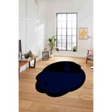 Napolihome Dijital Lazer Kesim Sade Model Yıkanabilir Kaymaz Taban Yolluk Mutfak Salon Halısı,Mavi 100 X 150