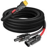Naponal 12AWG-10ft Gelişmiş Güneş - XT60 Şarj Kablosu, Güneş Paneli Konektörünü XT60i Adaptörüne Yeniden Tasarlayın EF ECOFLOW NEHİR DELTA Taşınabilir Güç İstasyonu RV Güneş Paneli Güneş Jeneratörü