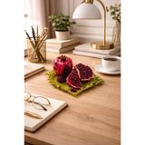 Nar Biblo Dekoratif Obje Epoksi Masa Üstü Salon Konsol Dekor El Yapımı Ev Süsü Hediyelik 21x18 cm