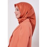 Nar Çiçeği Benek Desen Monogram İpek Eşarp