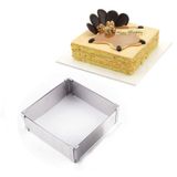 Nar kalıp Narkalıp Kare Ayarlanabilir Pasta Kek Kalıbı 20x40ccm Derinlik 6cm