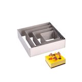 Nar kalıp Narkalıp Kare Kek Kalıbı 4 Lü Set Derinlik 5cm