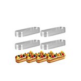 Nar kalıp Narkalıp Oval Delikli Tart Kalıbı 4 Lü Boy 12x4cm Derinlik 2cm