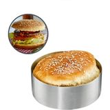 Nar Kalıp Narkalıp Paslanmaz Çelik Hamburger Ekmeği Pişirme Kalıbı 10 cm En 3,5 cm Derinlik