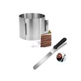 Nar kalıp Narkalıp Yuvarlak Ayarlanabilir Kek Kalıbı Ve Pasta Sıvama Spatulası 2 Li Derinlik 15 Cm
