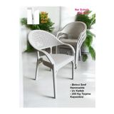 Nar Sokagi 4 Adet Bambu Rattan Kollu Sandalye Koltuk 4'Lu Set