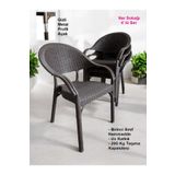 nar sokağı 4 Adet Capissi Bambu Rattan Kollu Sandalye Koltuk 4'lü Set