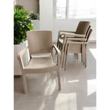 Nar Sokağı 4 Adet Karizma Rattan Kollu Sandalye Koltuk 4'lü Set - Kapuçino