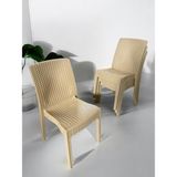 Nar Sokağı 4 Adet Kolsuz Rattan Sandalye 4'lü Set - Kapuçino
