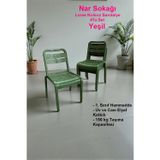 Nar Sokağı 4 Adet Loras Kolsuz Sandalye Bahçe, Balkon ve Cafe Sandalyesi Yeşil