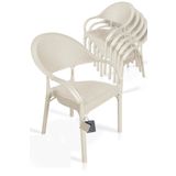 Nar Sokagi 6 Adet Bambu Rattan Kollu Sandalye Koltuk 6'Li Set