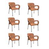 Nar Sokağı 6 Adet Metal Ayaklı Plastik Sandalye Koltuk Teak