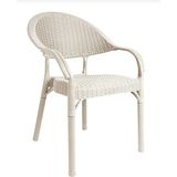 Nar Sokağı Bahçe Sandalyesi Polipropilen Cam Elyaf Bambu Rattan Tasarım Kapuçino Renk 84x58x56 cm Tek Kişilik - Krem