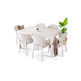 nar sokağı Bambu Kapiçino 90x150 Cm Camsız Rattan Bahçe Balkon Masa Takımı