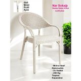 Nar Sokağı Bambu Rattan Kollu Sandalye Koltuk Kapiçino