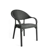 Nar Sokağı Bambu Rattan Kollu Sandalye Koltuk Siyah