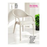 Nar Sokagi Bambu Rattan Kollu Sandalye Koltuk
