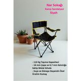 Nar Sokağı Kamp Sandalyesi Piknik, Plaj, Bahçe ve Balkon Sandalyesi Siyah