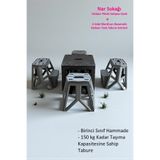 nar sokağı Kamp ve Piknik Masa Takımı Katlanabilir Masa ve 4 Adet Merdiven Basamaklı Tank Tabure