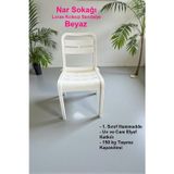 Nar Sokağı Loras Kolsuz Sandalye Bahçe, Balkon ve Cafe Sandalyesi Beyaz