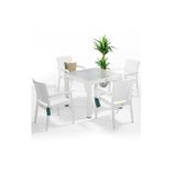 Nar Sokagi Zeugma 90X90 Cm Camli Rattan Bahce Balkon Masa Takimi