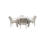 nar sokağı Zeugma Beyaz 70x100 Cm Camsız Rattan Bahçe Balkon Masa Takımı