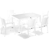 nar sokağı Zeugma Beyaz 90x150 Cm Camlı Rattan Bahçe Balkon Masa Takımı