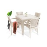 Nar Sokağı Zeugma Kapiçino 90x90 Cm Camsız Rattan Bahçe Balkon Masa Takımı