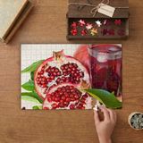 Nar Suyu - Taze Meyve Suyu Tasarımı 240 Parça Ahşap Puzzle Ahşap Kutuda MP01901