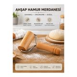 NAR ZÜCCACİYE Pratik Ahşap Saplı Rulo Hamur Açıcı Merdane Pürüzsüz Oklava Pizza Börek Açma Silindir El