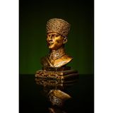 Narçiçeği Takı ve Hediyelik Eşya Özel Tasarım Küçük Boy Mustafa Kemal Atatürk Büstü Heykel Biblo - Bronz