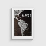 Narcos Dizi Posteri Tablo Çerçeveli Poster Duvar Dekorasyonu - 50 x 70 - Beyaz Çerçeveli