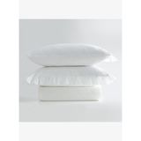 Nare Battal Boy Nevresim Takımı %100 Organik Pamuk Perkal Nakışlı Çerçeveli Krem 240x220 Cm