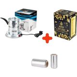 Nargile Köz Yakma Kömür Yakma Makinesi Ocak + 1 kg Kefo Gold Nargile Kömürü+ Rulo Folyo
