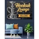 Nargile Lounge Vintage Tabela Dekoratif Kanvas - Mdf Ahşap Tablo