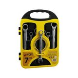 Nargo 7 Pcs Cırcır Kombine Anahtar Seti 8-10-12-13-14-17-19MMPLASTİK Taşıma Çantalı - Gümüş