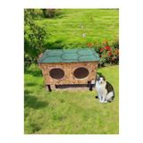 Narım Kedi Evi Kedi Yuvası Üst Kapak Açılır Iki Bölmeli Isı Ve Su Yalıtımlı 60X40 X 40 m