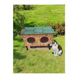 narım Kedi evi kedi yuvası üst kapak açılır iki bölmeli ısı ve su yalıtımlı 60x40x40xm