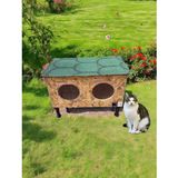Narım Kedi Evi Kedi Yuvası Üst Kapak Açılır İki Kedilik İç ve Dış Mekan Isı ve Su Yalıtımlı 60 x 40 x 40 cm Ayak Hariç