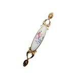 NARİN 128 mm Metal Gold porselen çiçek desenli / 5 ADET